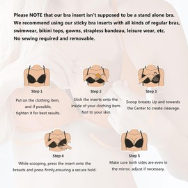 DEPOVOR Ultra Boost Inserts Double-Sided Adhesive Pads Sticky Bikini Padding Inserts for Sports Bra Swimsuit Light Beige