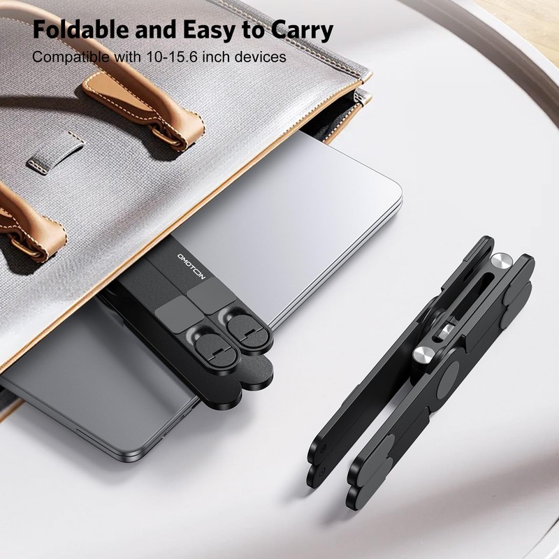 OMOTON 360° Rotating Laptop Stand Riser for Desk, Ergonomic Foldable