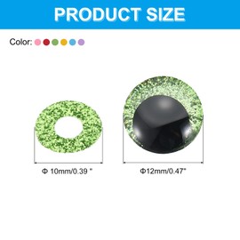 PATIKIL 12mm Flash Safety Eyes, 60 Pcs Doll Eyes Realistic Colorful Crocheting Safety Eyes for Decor Crochet Accessories Dolls Craft, Mixed Colors