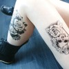 Large size tattoo tattoo henna 6 types of rose tiger - 8048 purple rose / 대형 사이즈 타투 문신 헤나 6종류 장미 호랑이 - 8048보라장미