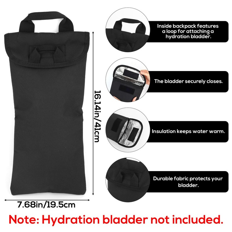 Hydration Bladder Insulated Bag, Black Oxford Cloth Water Bottle Cooler