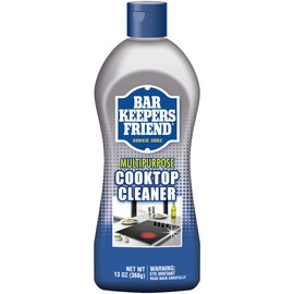 BAR KEEPERS FRIEND Multipurpose Cooktop Cleaner (13 oz) - Liquid Stovetop Cleanser - Safe for Use on Glass Ceramic Cooking Surfaces, Copper, Brass, Chrome, and Stainless Steel and Porcelain Sinks']