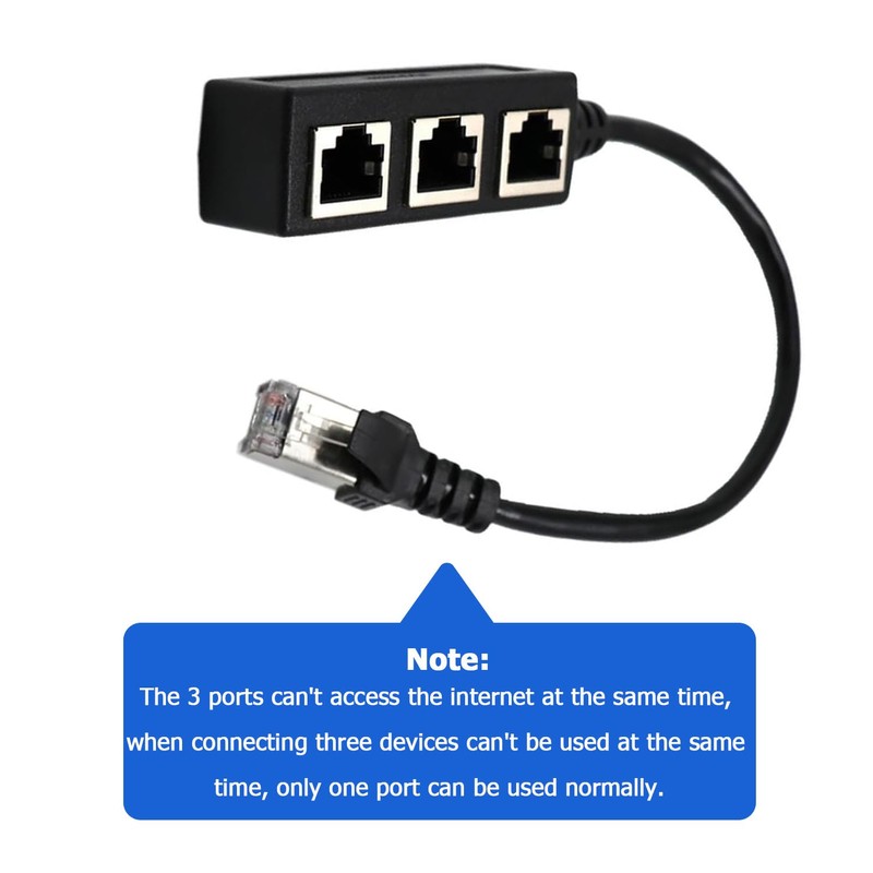 HUAREW RJ45 Ethernet Splitter Cable, Splitter 1 to 3 Port,