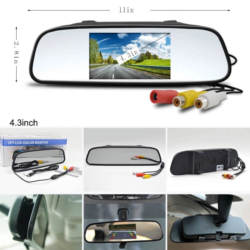 iPoster 4.3" Screen Mirror Rear Monitor Reversing Backup Camera For