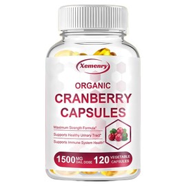 Organic Cranberry Capsules - Women's Health Supplement Urinary Tract Support, 2 Count, 120 Tablets / 유기농 크랜베리 캡슐 - 여성 건강 보조제 요로 지원, 2개, 120정