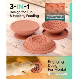 Whiskers & Wags Lick Bowl for Dogs & Cats | 3-in-1 Interactive Cat Slow Feeder Bowl & Licking Mat | XL Suction Cup for Stability | Silicone Bowl with Airtight Lid | Engaging Mealtime Solution