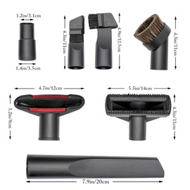 Yinuoma 6 Piece Set Vacuum Attachments Accessories Henry Hoover Attachments Nozzle Crevice Tool for 35mm to 32mm Henry Hoover Parts,Compatible with Shark Hoover Attachments