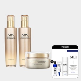 AHC 리뉴에이지 기초 3종세트 (토너+로션+크림)+(증정)디럭스키트 AHC Renew Age Basic Skincare Set 3 Pieces (Toner + Lotion + Cream) + (Gift) Deluxe Kit
