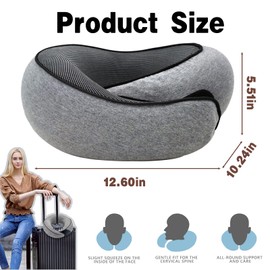 SHOOHS Travel Pillows for Airplanes,Neck Pillow Airplane Fits The Curve of Your Neck Wander Plus Travel Pillow Refer to Car Office Airplanes Travel Neck Pillow Refer to Adult and Kids (Grey)