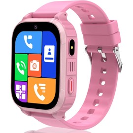 GPS Kids Smart Watch 4G, Smart Watch for Kids with SOS Call, Video Chat, Class Mode, Games, Calendar, Calculator, Flashlight, Passcode Lock, IP68 Kid GPS Tracker Watch Christmas Birthday Gift 4-15 Ys