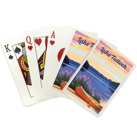Lake Tulloch, California, Canoe and Lake (52 Playing Cards, Poker Size Card Deck with Jokers)