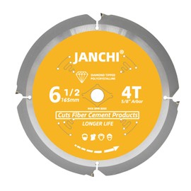 6-1/2 Inch 4T PCD Tip Hardie Fiber Cement Circular Saw Blade with 5/8-Inch DMK Arbor, Polycrystalline Diamond Tipped Teeth Saw Blade for Laminate Flooring