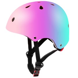 Kids Helmet, Color Gradient Skateboard Helmet for 3-5-8-14 Years Kids Girls Boys Youth Bike Helmet for Cycling Scooter Roller Skate Bicycle Rollerblading Skating