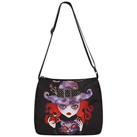 Ro Rox Small Handbag Makeup Cute Purse Occult Witch Cat Sphynx Unicorn Baphomet, black