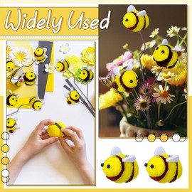 Suncalla 12 Pcs Felt Bee Stems Felt Bee Branches 9.45 Inch Decorative Picks for Vase Filler Baby Shower Table Centerpieces Farmhouse Home Kitchen Summer Party Favor