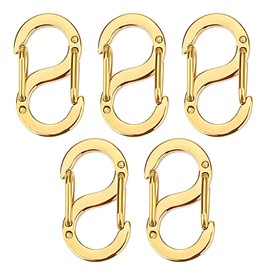 Double Opening Shortener Clasps, 5pcs Necklace Clasp Chain Closures Bracelet Connectors Necklace Clip Jewelry Making Charm Clasp S Lock for Bracelet Necklace Connector Gold