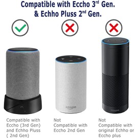 Battery Base for Echo 3 & Echo Plus 2 Make Them Portable Not Include The Speaker or Charge Cord (Upgrade Version)