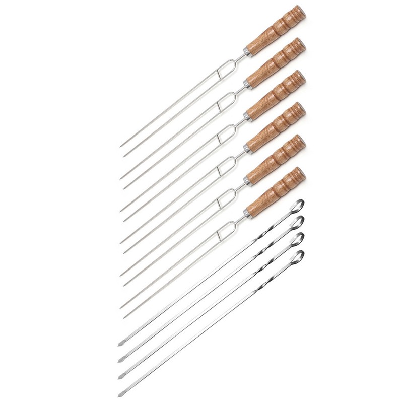 Barbecue Skewers 201 Stainless Steel U Shaped Reusable BBQ Fork