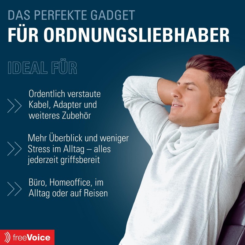 freeVoice Elite Cable Organizer, black, Case