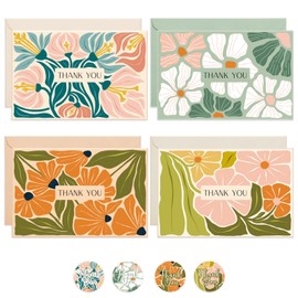 Thank You Cards with Envelopes, 36 Pack Thank You Cards Bulk with Envelopes & Stickers 4x6 Inch Greeting Card for Birthday, Wedding, Baby Shower, Graduation, Bridal Shower, Business