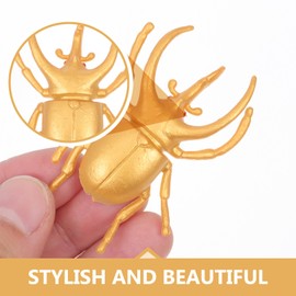 Totority 15pcs Golden Beetle Model Toys Fake Plastic Beetle Lifelike Insects Joke Toys Prank Scary Trick Bugs Funny Prank Joking Toy
