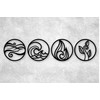 Manschin-Laserdesign The Four Elements Wooden Wall Decoration Black Wall Art