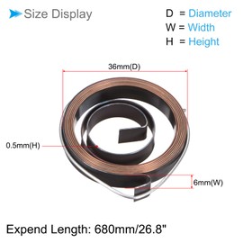 CoCud Drill Press Spring, 26.8" Length 36x6x0.5mm Quill Spring Feed Return Coil Spring Assembly - (Applications: for Vacuum Cleaner Volume Tube Coil Spring), 3-Pieces