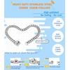 QICHENMAO Dog Chain Collar Silver Cuban Link Chain Collar with