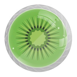 LRCCJS Green Kiwi 4 Pack White Drawer Handles Clear Cabinet Handles ABS Glass Fruit Pulls with Screws Hardware for Bathroom, Kitchen and Furniture