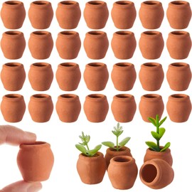 RimCereal 40 Pcs 0.9 x 0.75 Inch Small Mini Clay Pots Terracotta Clay Pots Small Flower Pot for Crafts Doll House Flower Pots for DIY Garden Plants and Office Desktop Windowsill Decoration