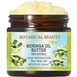 MANTECA DE MORINGA – ACEITE 100% NATURAL/VIRGEN UNREFINED BLEND / 100% BOTÁNICO PURO. 4 Fl.oz.- 4.1 fl oz. Para el cuidado de la piel, el cabello y las uñas.