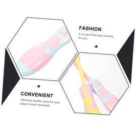 Baluue 6pcs Boy Girl Toothbrushes Cup Base Adorable Cartoon Design for Teeth Cleaning Soft Bristles for Gentle Care Fun Oral Hygiene Tools for Boy Girl