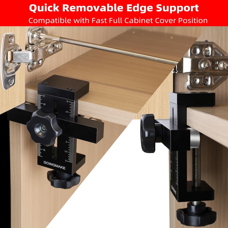 GOINGMAKE Cabinet Door Mounting Jig with Quick Edge Positioner,Adjustable Cabinet