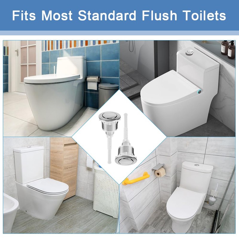 Favengo Toilet Flush Button, Dual Cistern Button, ABS Chrome-Plated Bathroom