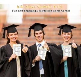 BIZIBAFF 36PCS Who Knows Graduate Best Graduation Game Cards - Class of 2025 Graduation Party Games Card Graduation Games for Parties Senior High School College Graduation Party Favor Supplies