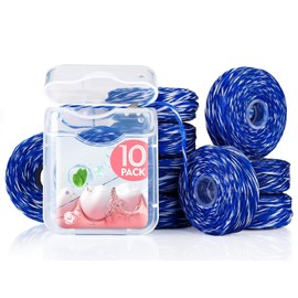 Woven Dental Floss, Expandable Waxed Dental Floss for Gentle,Oral Care Whitening Dental Floss,Plaque Remover for Teeth, Kid-Friendly String Floss,Mint,10 Spools (32.8 yd Each)