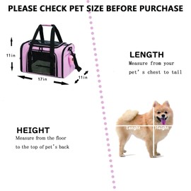 ROSEBB Cat Carrier Dog Carrier Pet Carrier Cat Bags for Small Medium Cats Dogs Puppies of 15 Lbs,of Airline Approved Small Dog Bag Soft Sided,Collapsible Travel Puppy Carrier (Medium, Pink)