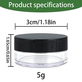 BIRLOZA Transparent Empty Containers, 10 Pieces Cream Jars, Mini Tins, Cosmetic Containers, Travel Sample Containers, for Lip Balm, Lotion, Cream