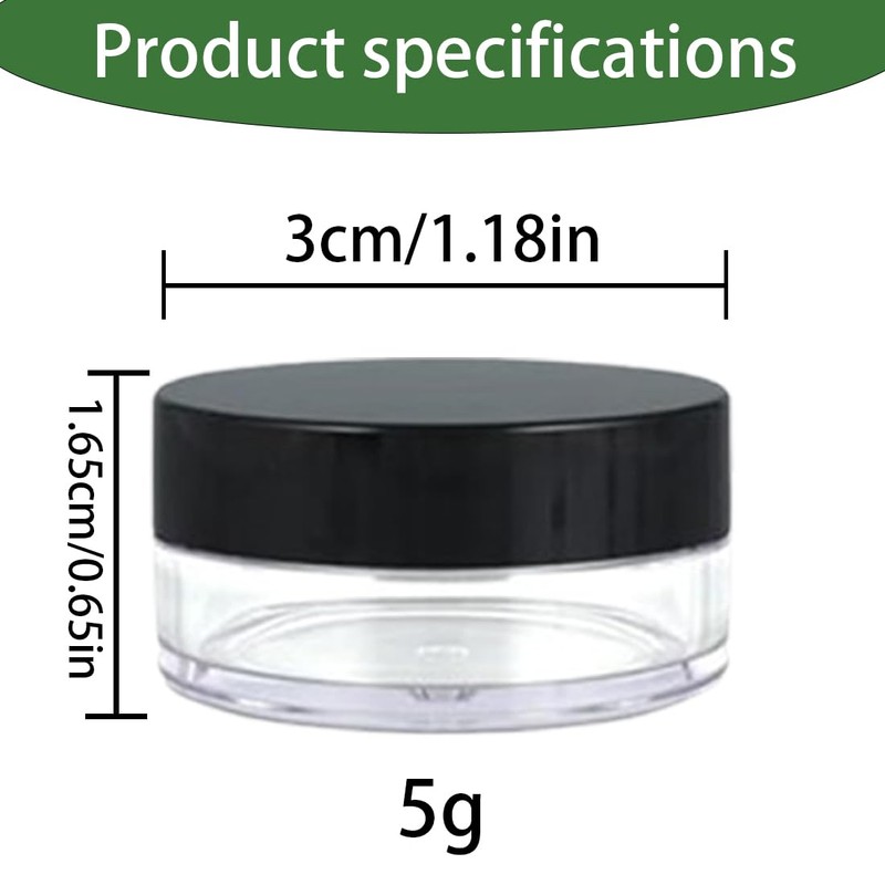 BIRLOZA Transparent Empty Containers, 10 Pieces Cream Jars, Mini Tins,