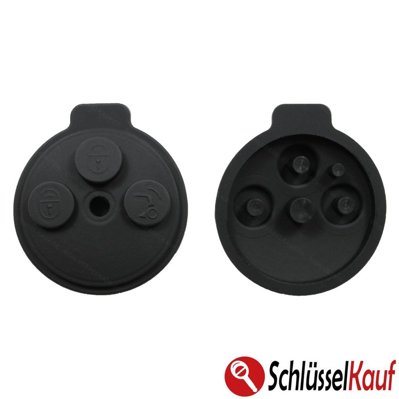 2 pieces smart rubber 3 button keypad 451 fortwo car