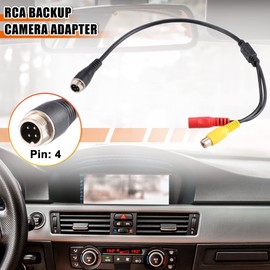 X AUTOHAUX Car RCA Cable 33.5 cm M12 4 Pin Male to RCA AV Male DC Female for Car Camera