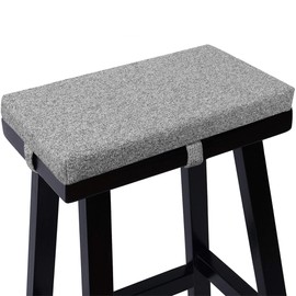 Tromlycs Saddle Stool Cushion Rectangular Bar Stool Seat Cushion Cover Rectangle with Strap Ties, 18x9.5 inches, 1 Piece, Light Grey