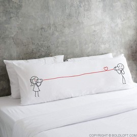 BOLDLOFT Say I Love You Too Body Pillow Cover-Boyfriend Gifts- for Him Gifts Valentines Day Long Distance Anniversary Birthday- 20”x 54” Body Pillowcase in White