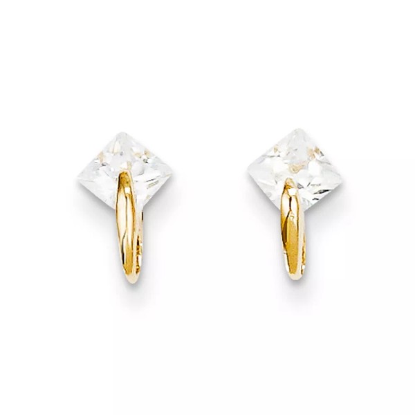The Black Bow Kids 4mm Square Cubic Zirconia Post Earrings