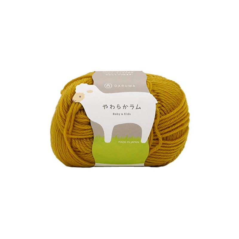 Yokota 01-5140 Wool Yarn, Medium Thick, Col.42, Yellow, 1.1 oz
