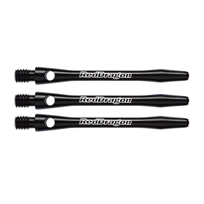 RED DRAGON Laser Etched Aluminium Medium Black Dart Shafts -