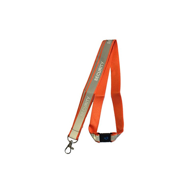 Reflective Security Lanyard with Safety Breakaway (Orange)