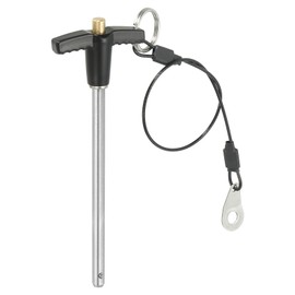 PATIKIL T Handle Lock Pins 1/4 x 3.54" (6 x 90mm), Quick Release Pin 304 Stainless Steel Safety Locating Pins with Push Button 25 cm Lanyard Cable