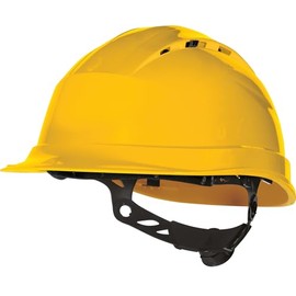 Delta Plus Quartz 4 - Safety Helmet, Adjustable Vents with Rotor Adjustment - Yellow - Adjustable