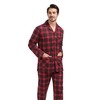 Amaxer Flannel Pyjamas Men's 100% Cotton Pyjamas with Button Placket